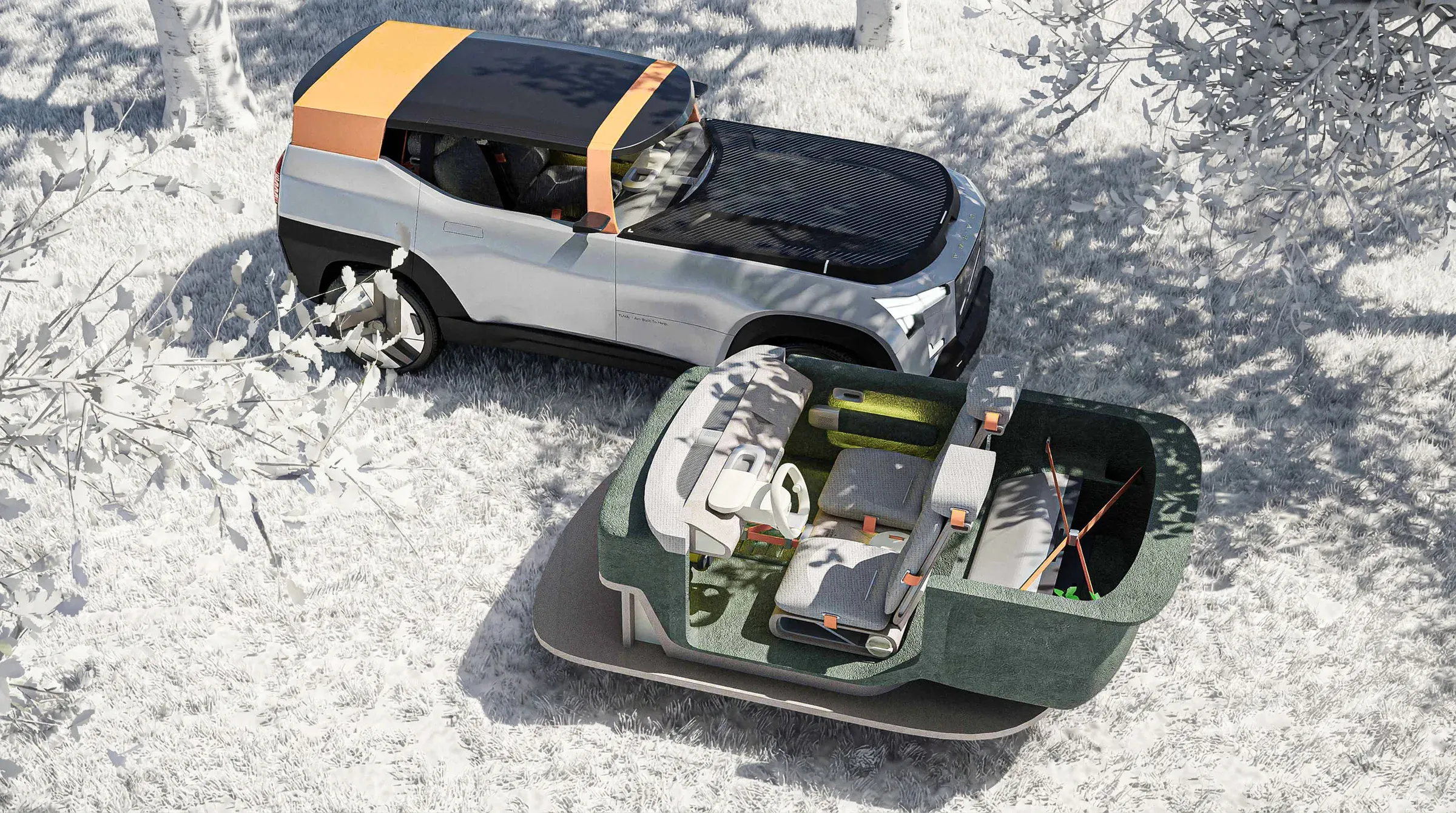 Volvo Tuva and the trolley — interior cutaway