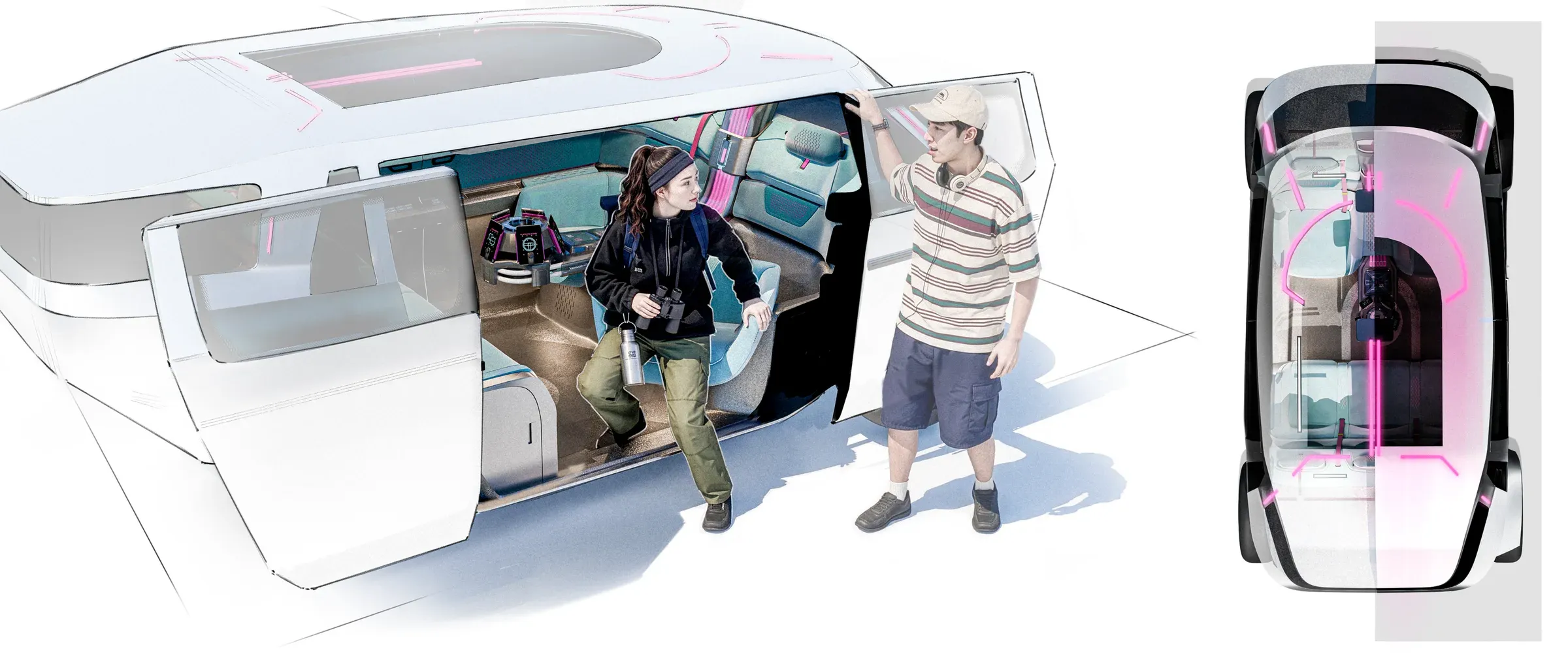 Boarding the vehicle — floor plan